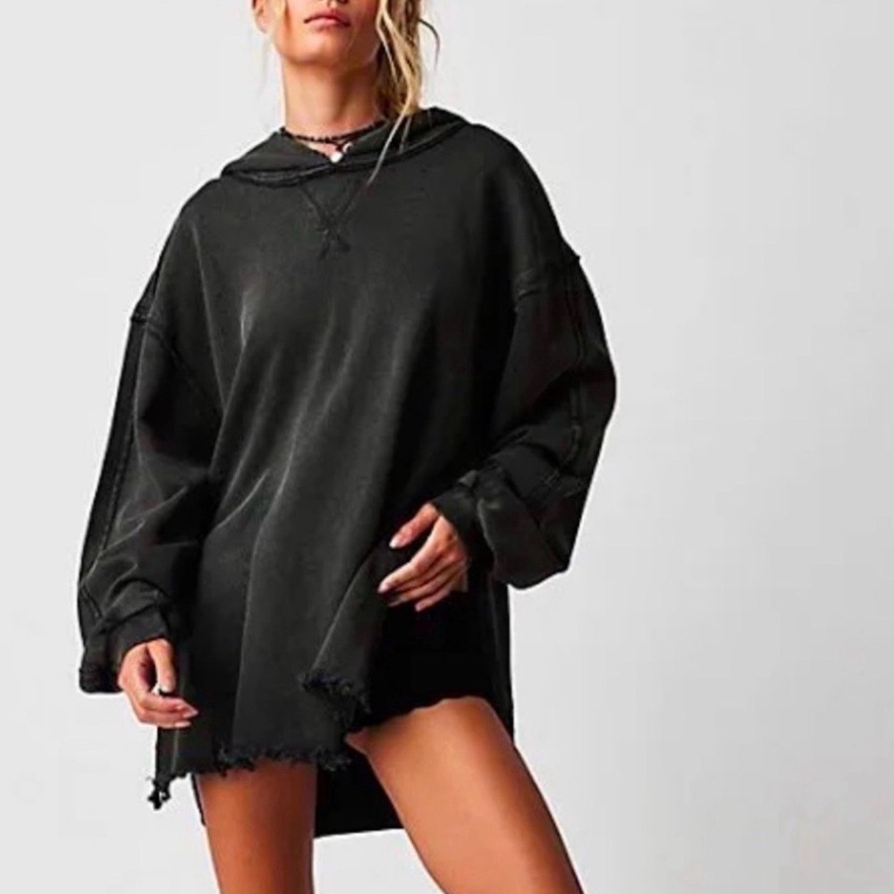 Free People Everyday Distressed Tunic Hoodie XS. Worn once.